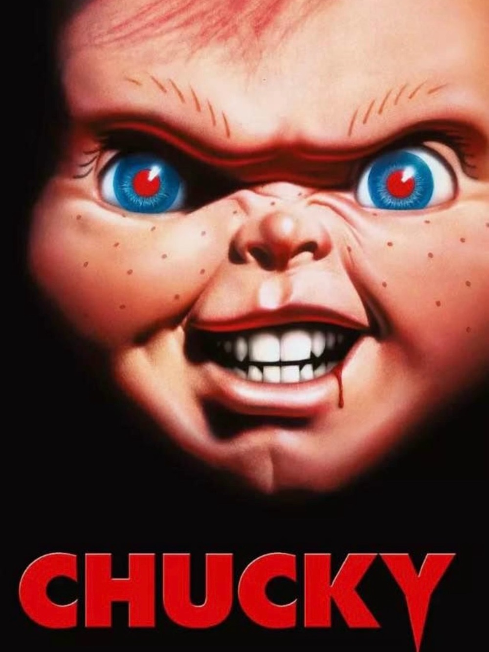 Chucky Horror Movie Poster - Red & Blue